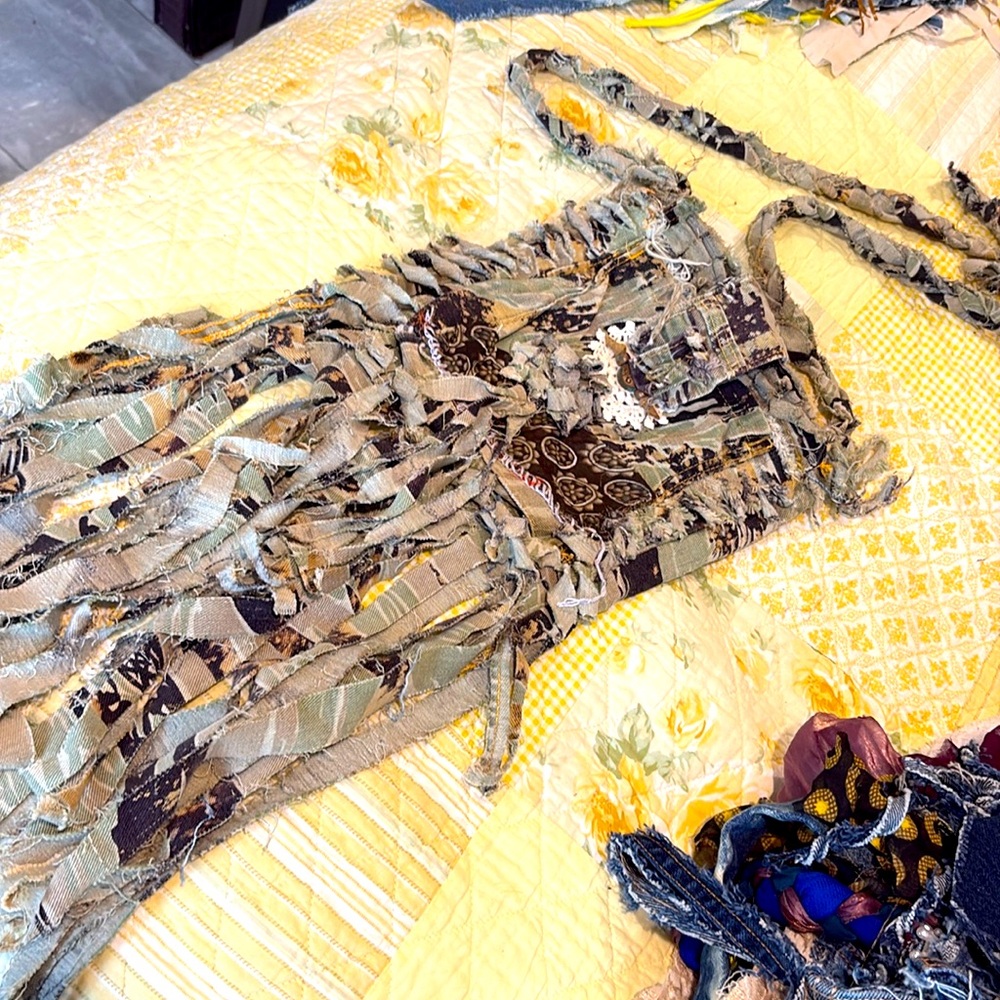Camo handmade fringe boho bag